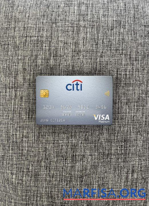 Downloadable Sweden Citibank visa platinum card photolook front download for verification
